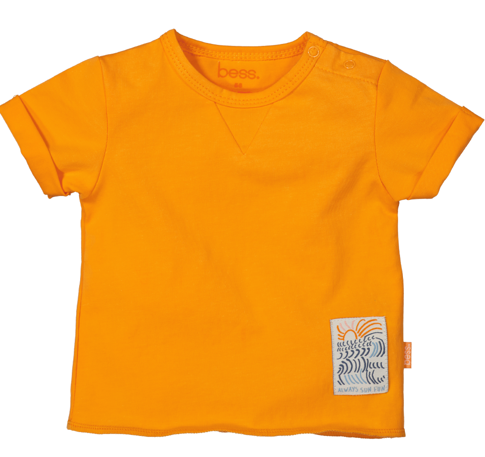 BESS Shirt korte mouw Slub Orange Paradise B.E.S.S.