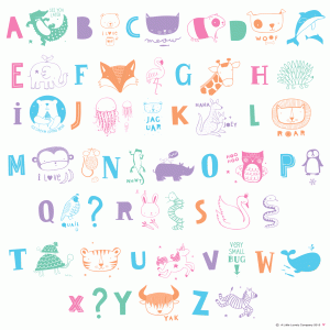 Light box letter set pastel dieren en ABC A  Little Lovely Company