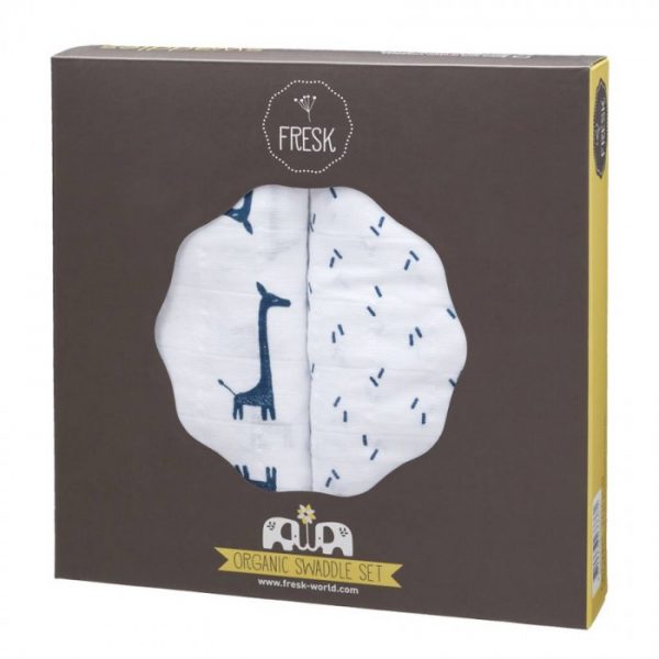 Fresk swaddles Giraffe blue Fresk