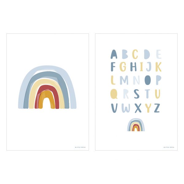 Poster Rainbow / alfabet blue Little Dutch