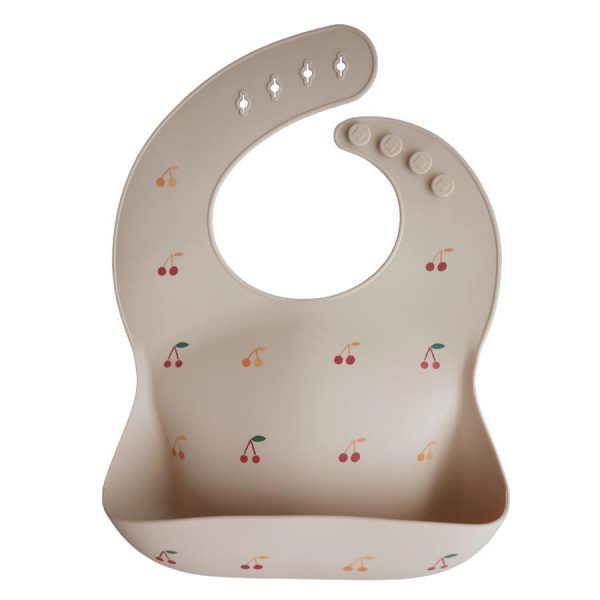 Mushie Siliconen Bib Slabbetje – Cherries Mushie