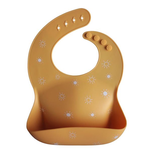 Mushie Siliconen Bib Slabbetje – Sun Orange Mushie