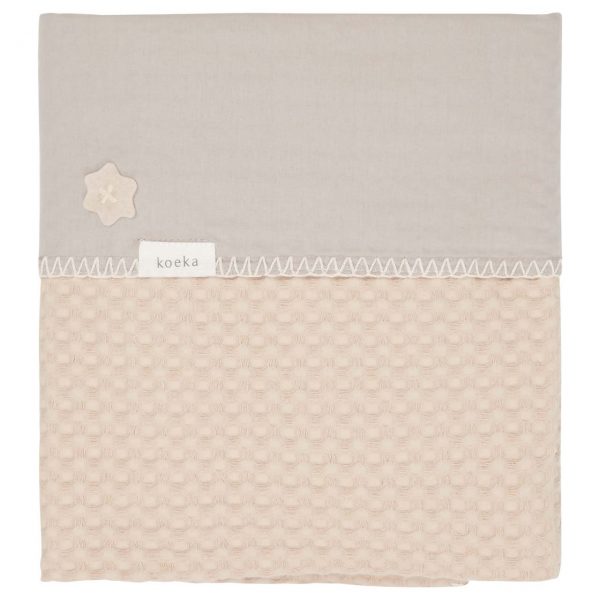 Deken wafel flanel Antwerp sand/misty grey Koeka