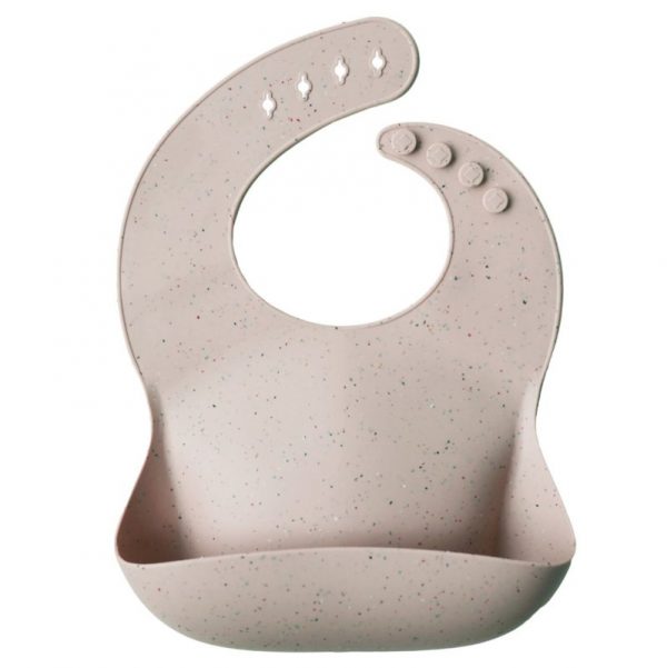 Mushie Siliconen Bib Slabbetje – Terrazzo Shifting Sand Mushie