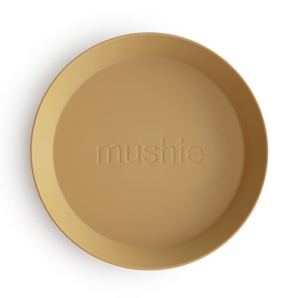 Mushie Bord rond (set van 2) – Mustard Mushie