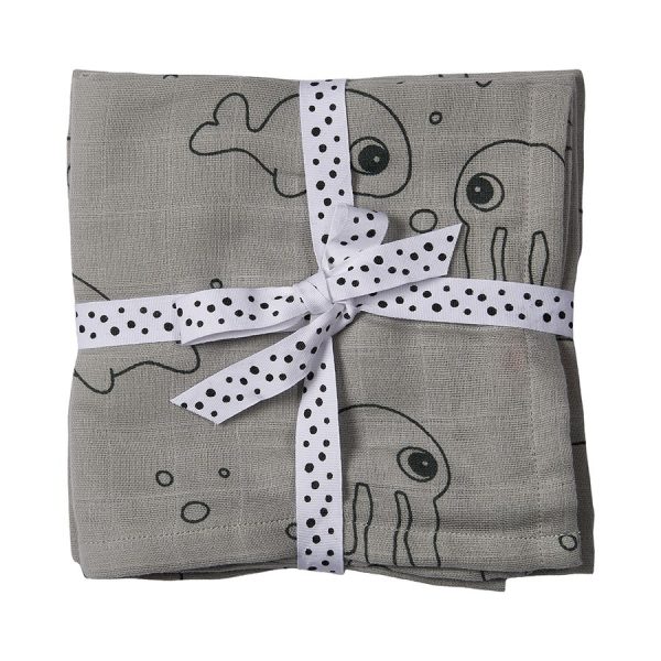 Swaddle set Sea Friends Grey Done by deer