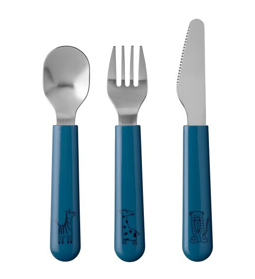 Kinderbestekset Mio 3-delig – deep blue Mepal