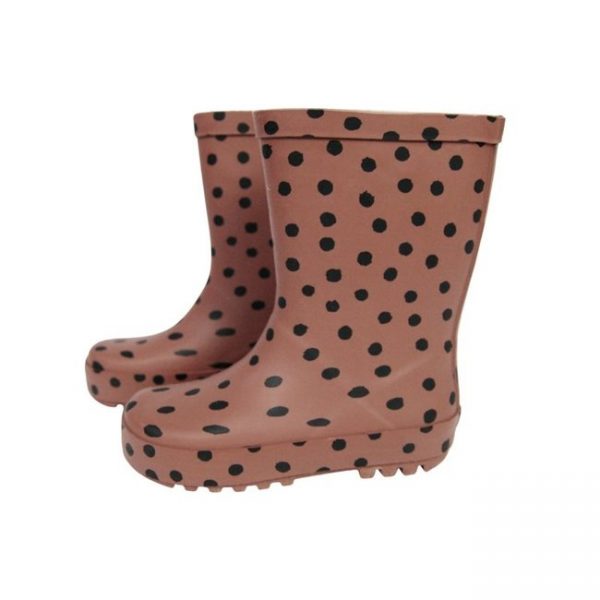 Rain boots dark pink dots van Pauline