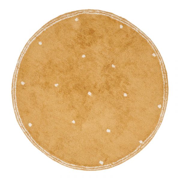 Vloerkleed Pure Ochre Dot – diameter 110 cm Little Dutch