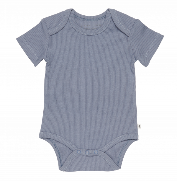 Romper korte mouw Rib Blue Little Dutch 