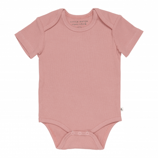 Romper korte mouw Rib Vintage Pink Little Dutch 