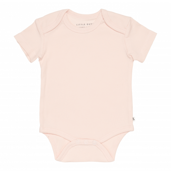 Romper korte mouw Rib Pink Little Dutch 