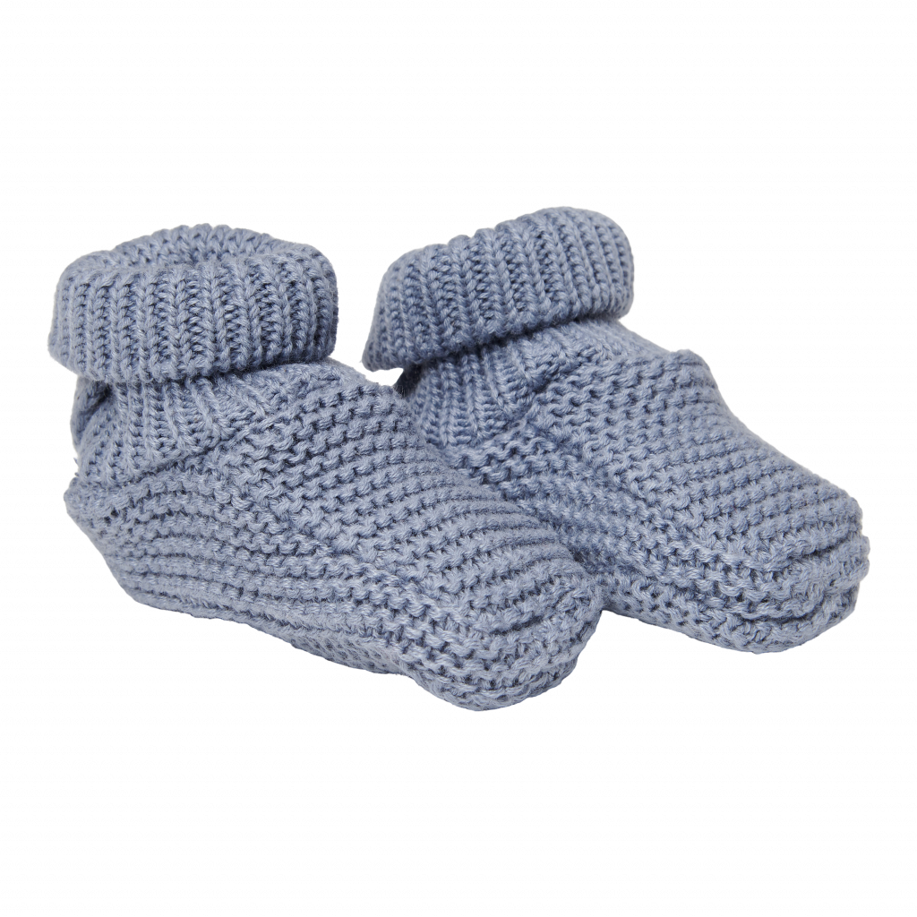Knitted baby shoes – blue (2)
