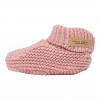 Knitted baby shoes – dark pink (1)