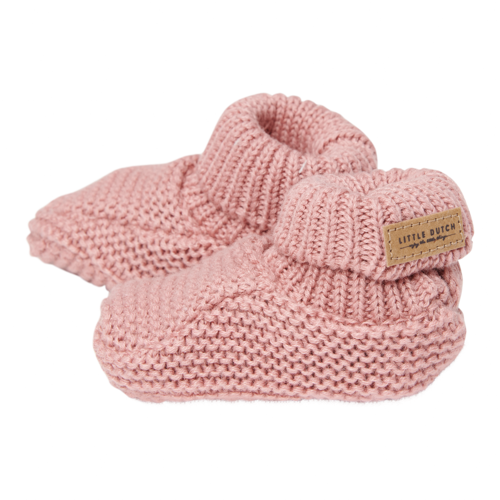 Knitted baby shoes – dark pink (3)
