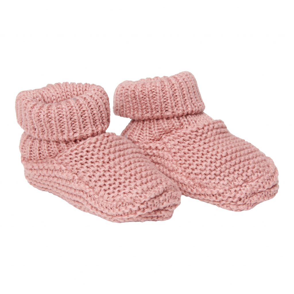 Knitted baby shoes – dark pink (4)