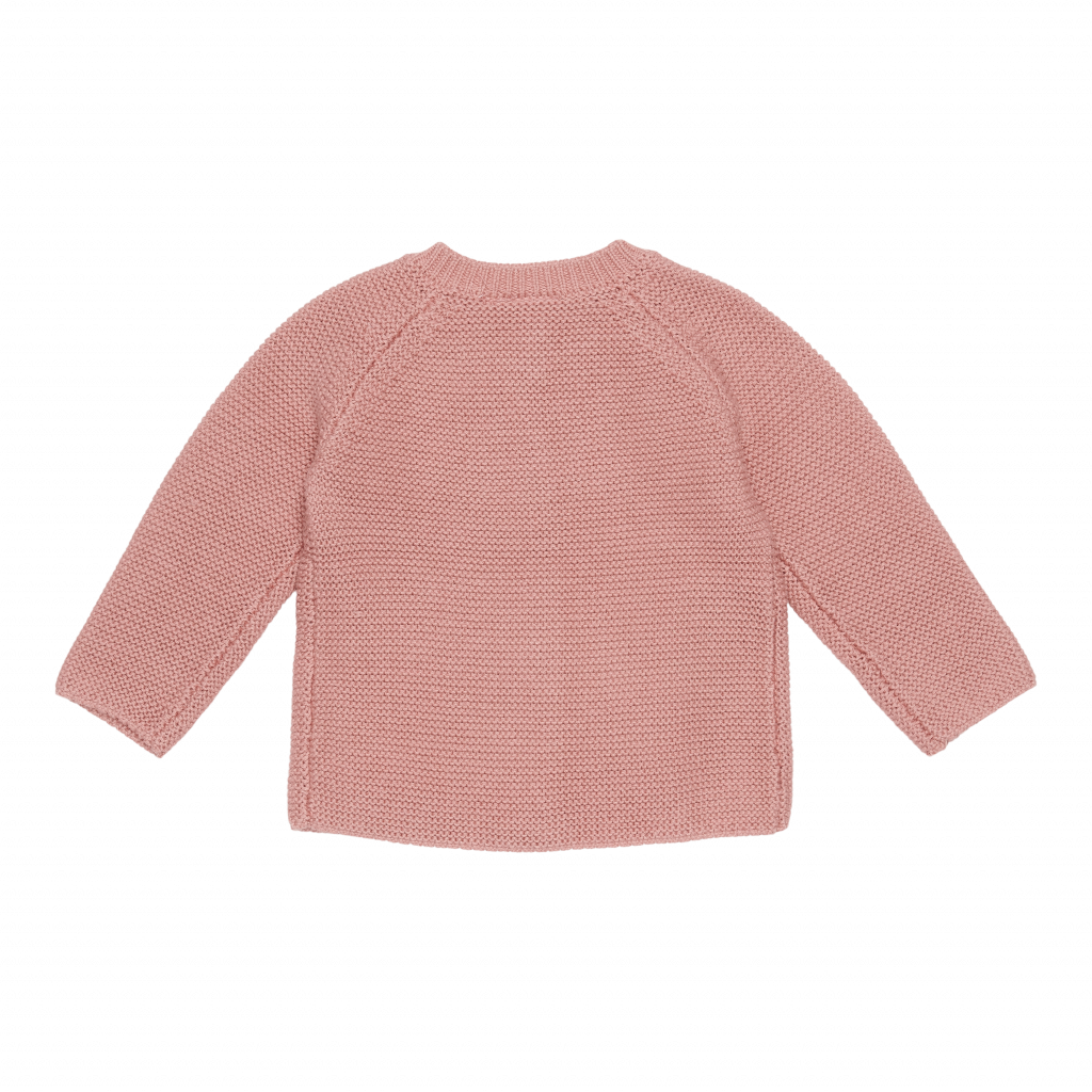 Knitted cardigan – dark pink – back