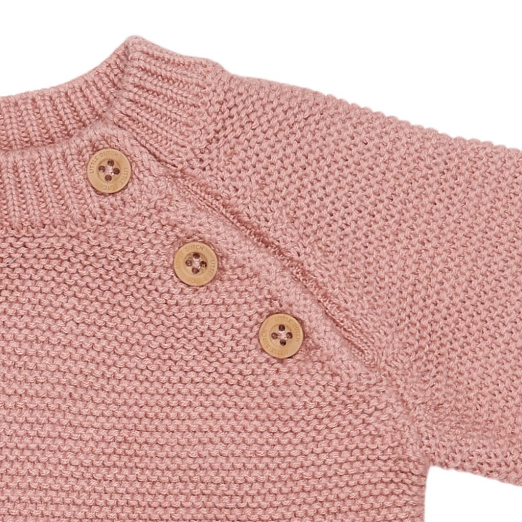 Onepiece suit knitted – dark pink – detail