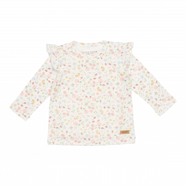 Shirt lange mouw ruffle Flowers & Butterflies Little Dutch 