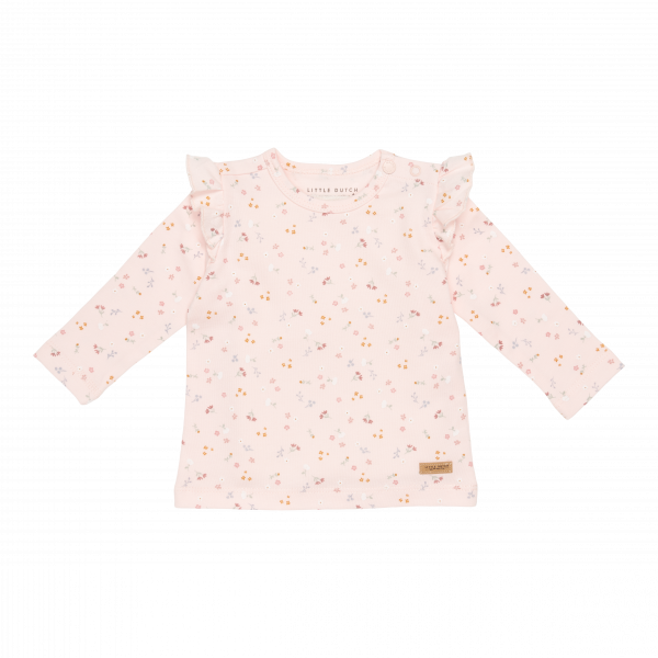 Shirt lange mouw ruffle Little Pink Flower Little Dutch 