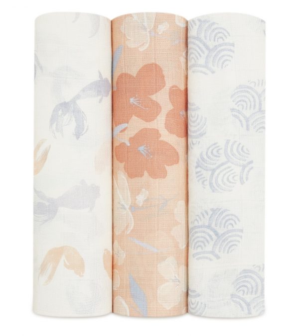 Bamboo Swaddle 3 pack Koi Pond Aden + Anais