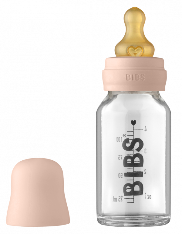 BIBS Baby Glass Bottle Complete Set Latex 110ml – Blush BIBS