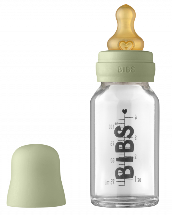 BIBS Baby Glass Bottle Complete Set Latex 110ml – Sage BIBS