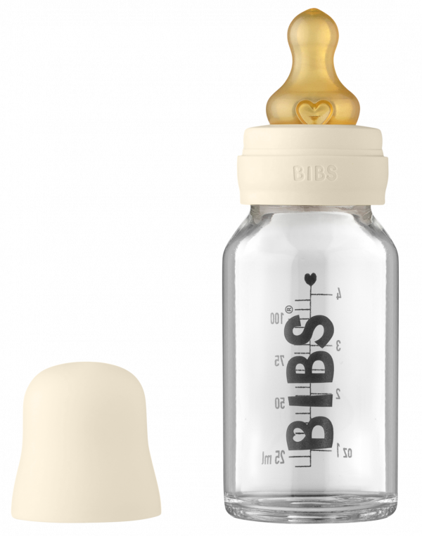 BIBS Baby Glass Bottle Complete Set Latex 110ml – Ivory BIBS