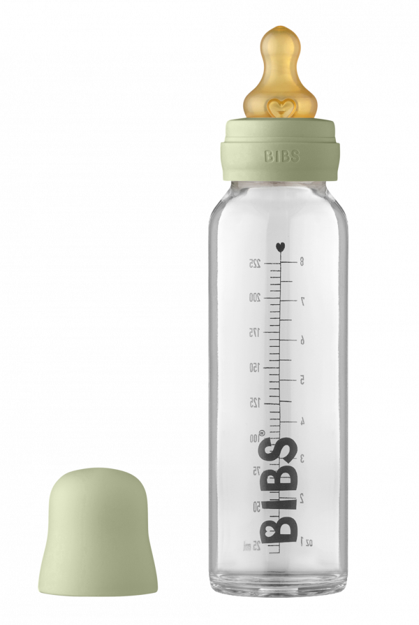 BIBS Baby Glass Bottle Complete Set Latex 225ml – Sage BIBS