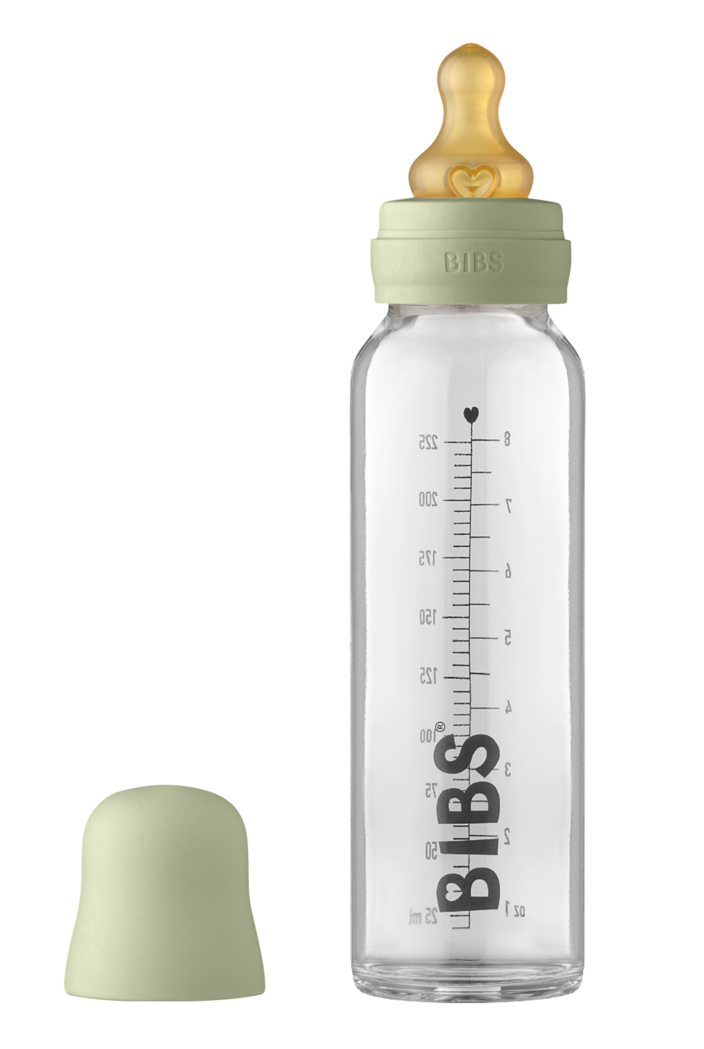 BIBS Baby Glass Bottle Complete Set Latex 225ml Sage Villa Uk