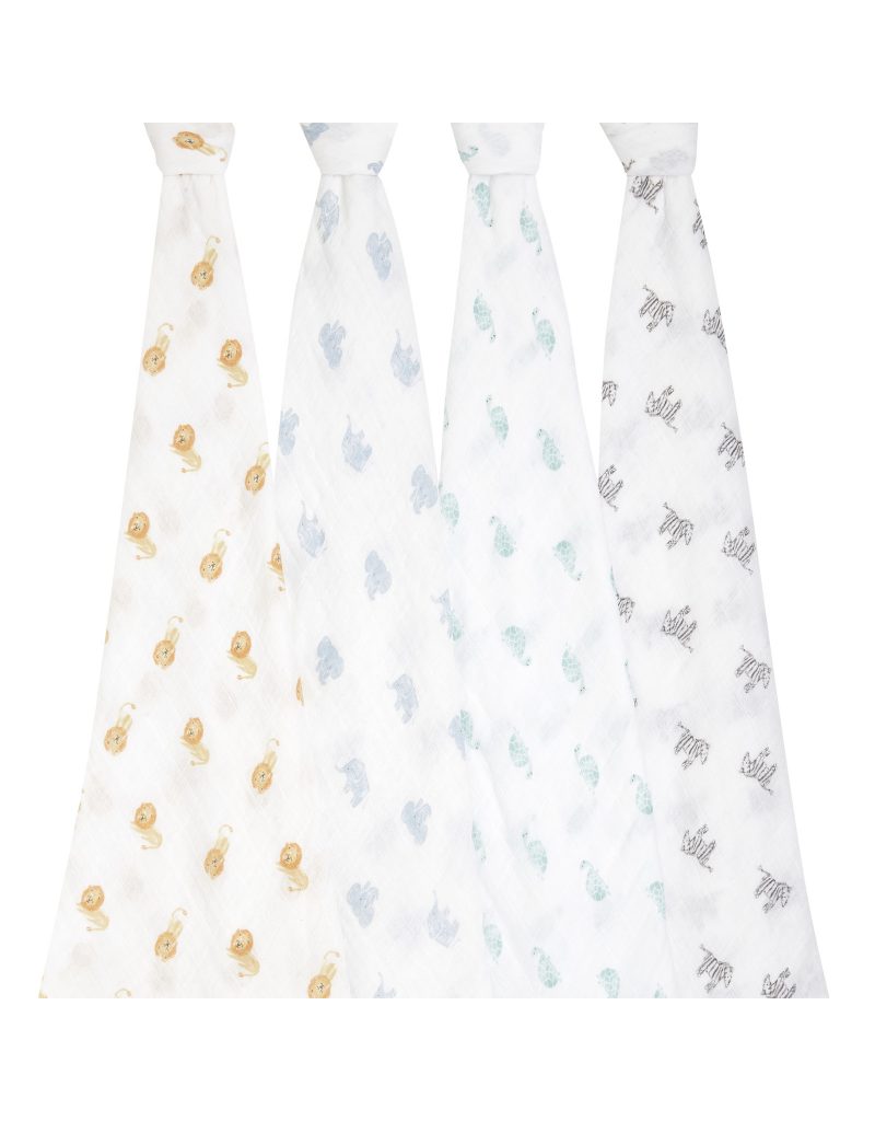 Swaddle 4pack Animal Kingdom organic Villa Uk