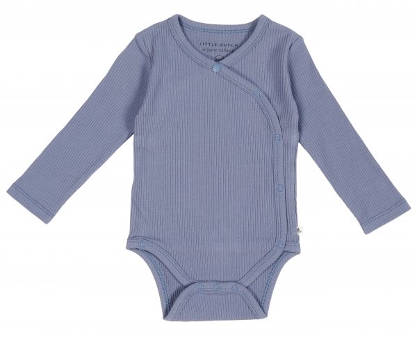 Romper met overslag lange mouw Rib Blue Little Dutch 