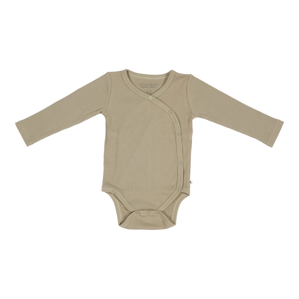 Bodysuit wrap long sleeves Rib Olive-JPEG (2)