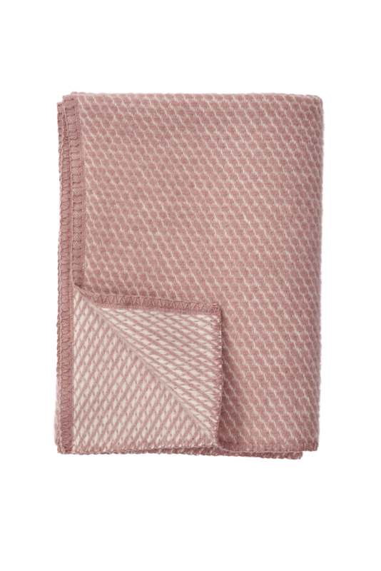 Velvet baby pink- wiegdeken wol Klippan