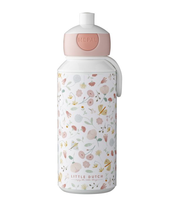 Drinkfles pop-up Campus 400 ml Flowers en Butterflies Little Dutch