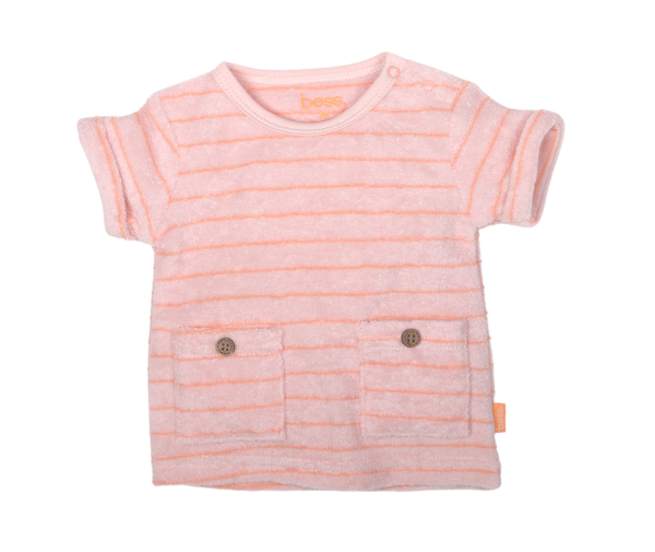 Shirt shortsleeve pocket striped pink B.E.S.S.