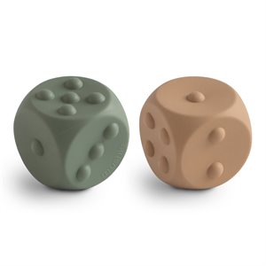 Mushie Dice Press Toy 2-pack Dried Thyme/Natural Mushie
