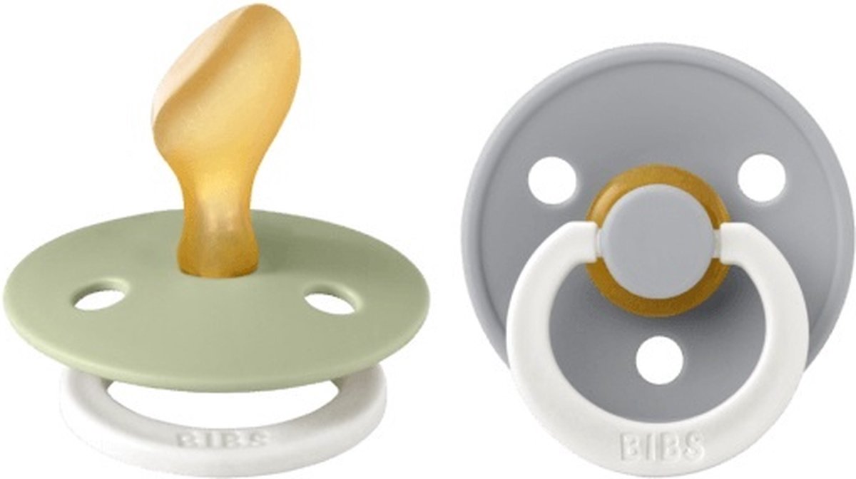 Bibs speenset Size 1 Anatomical sage Glow/Cloud Glow (Glow in the dark