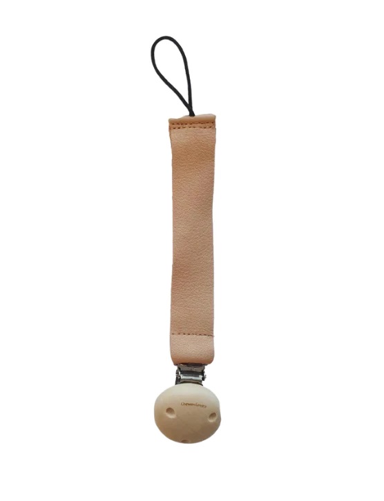 Speenkoord Leather Clip-Beige Chewies & More