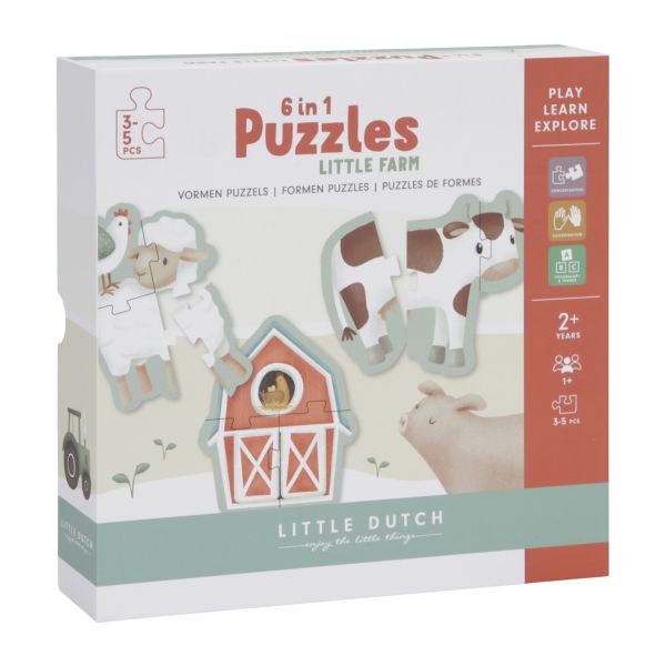 6 in 1 puzzel Little Farm FSC Little Dutch