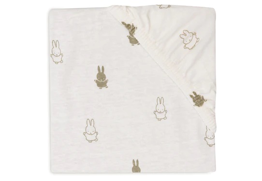 Hoeslaken Jersey Happy Miffy – Olive Green Jollein