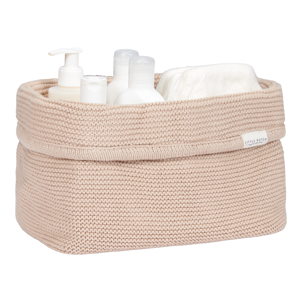 TE30523026 – Knitted storage basket large Beige – Newborn Naturals (1)