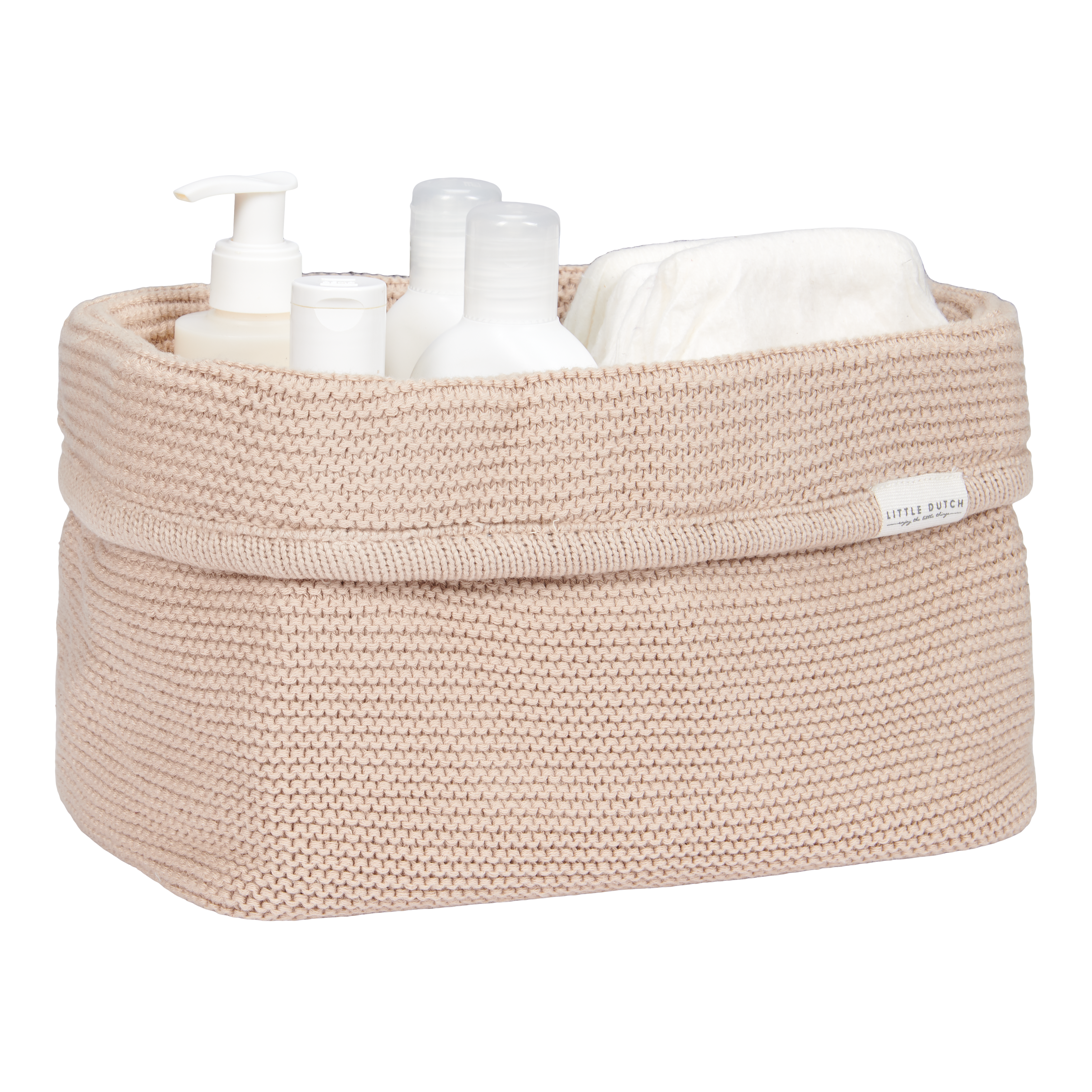 TE30523026 – Knitted storage basket large Beige – Newborn Naturals (1)