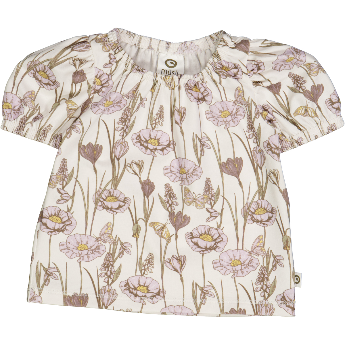 CROCUS – T-shirt met pofmouwen en bloemenprint Müsli by Green Cotton