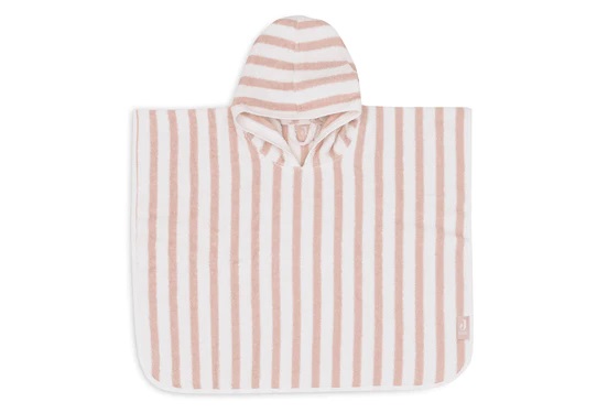 Badponcho Stripe Terry – Wild Rose – GOTS Jollein