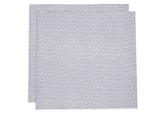 Hydrofiele Doek Large 115x115cm Miffy Stripe – Navy – 2 Stuks Jollein