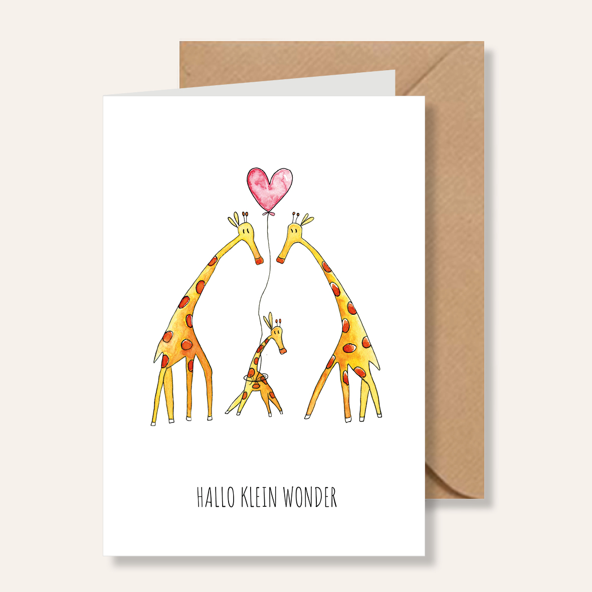 HALLO KLEIN WONDER GIRAFFEN ROZE Juulz Illustrations