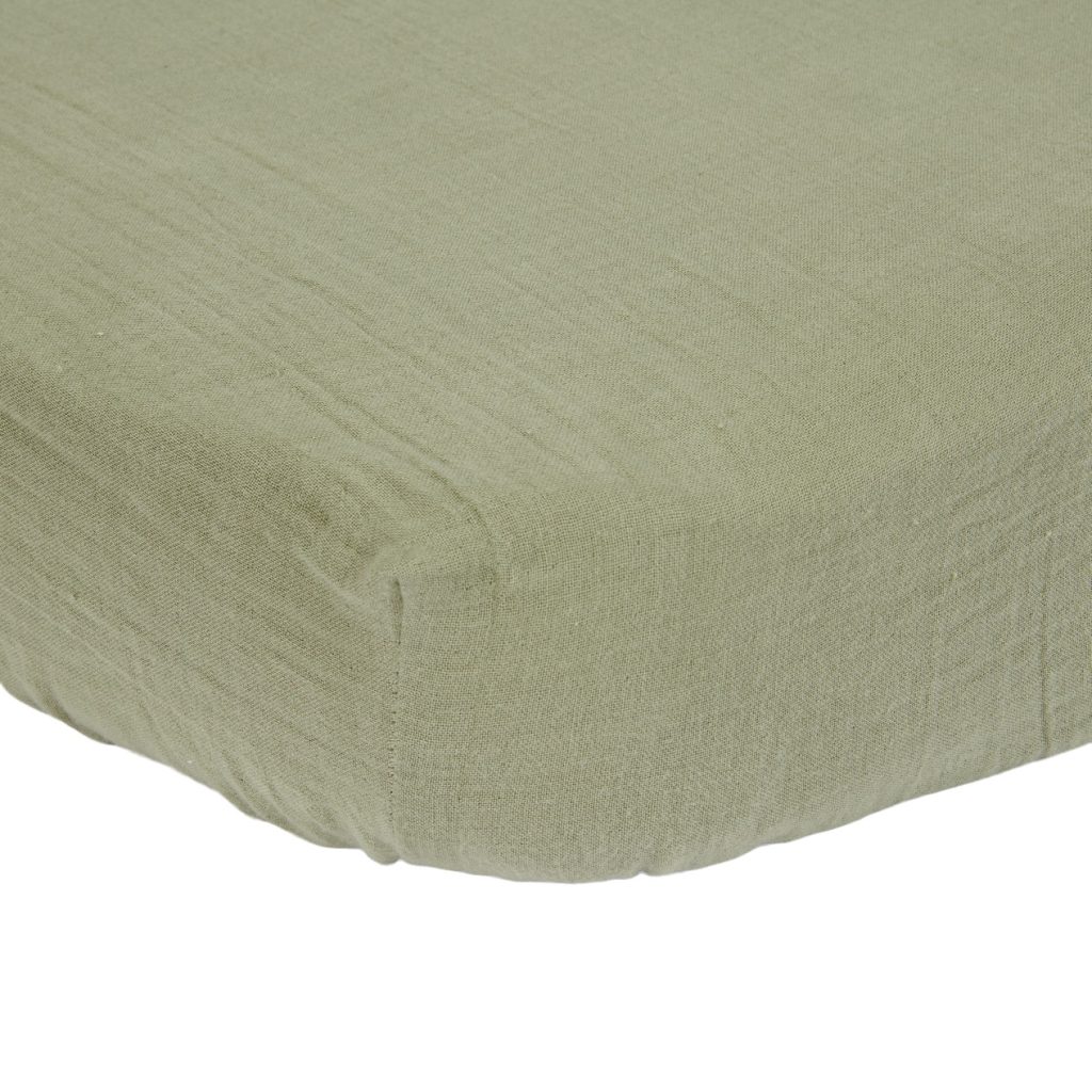 TE10514025 – Fitted sheet muslin Olive – Little Farm (2)