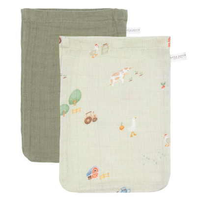 Washandjes Hydrofiel Little Farm – Olive Little Dutch