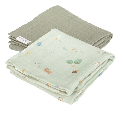 Swaddle doeken hydrofiel 70 x 70 – Little Farm – Olive Little Dutch